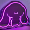 Espejo de Cinnamoroll con luz LED RGB en color rosa sensor touch y control por app, ideal para decorar recámaras.