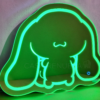 Espejo de Cinnamoroll con luz LED RGB en color verde, sensor touch y control por app, ideal para decorar recámaras.